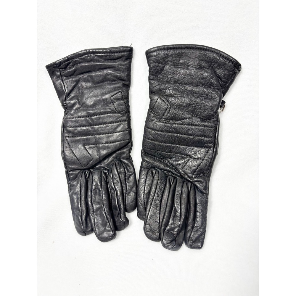 Thinsulate Leather Gloves Women M Minimalist Genuine Leather Thermal Black